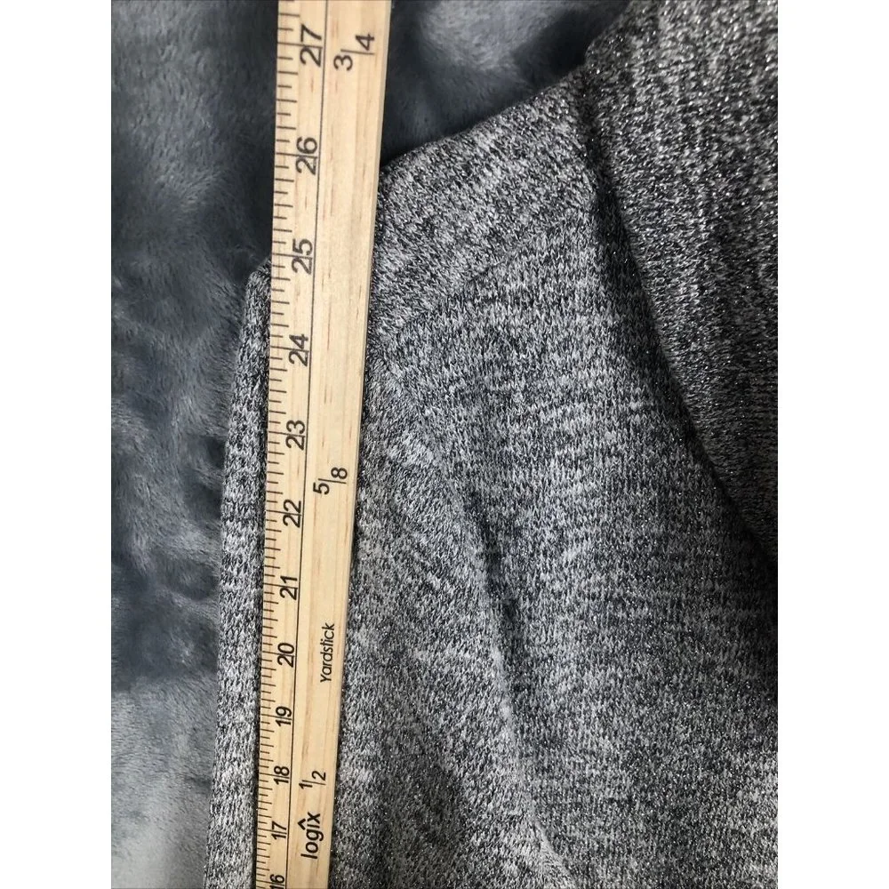 White House Black Market Women’s Sweater Gray Metallic Cowl Neck